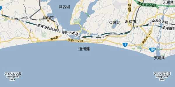 浜名湖南部 Googleマップ2010年7月30日